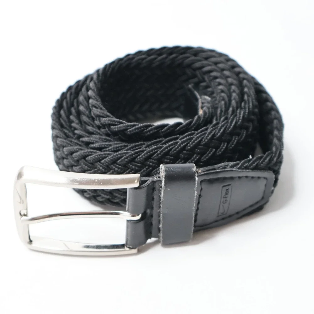 Nike G-Flex Mens Black Braided Woven Stretch Golf‎ Belt XL 60